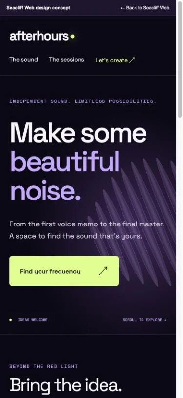 Phone view of the same concept